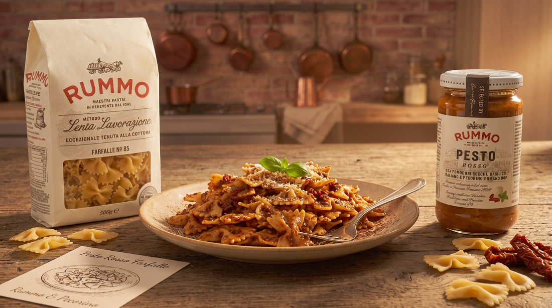 Creamy Pesto Rosso Farfalle